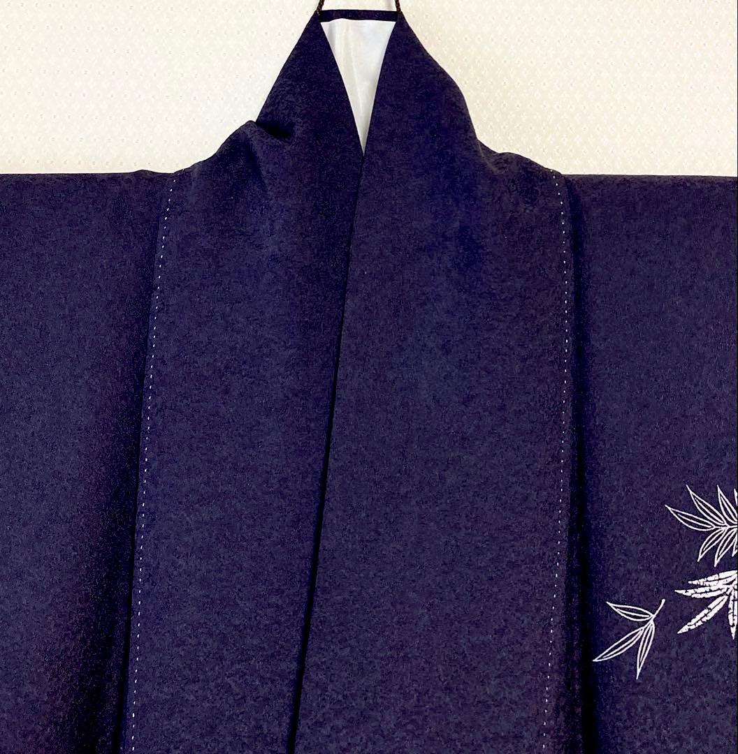 初春 吉祥南天柄 上質正絹紋意匠 一つ紋 訪問着 深い濃紺色