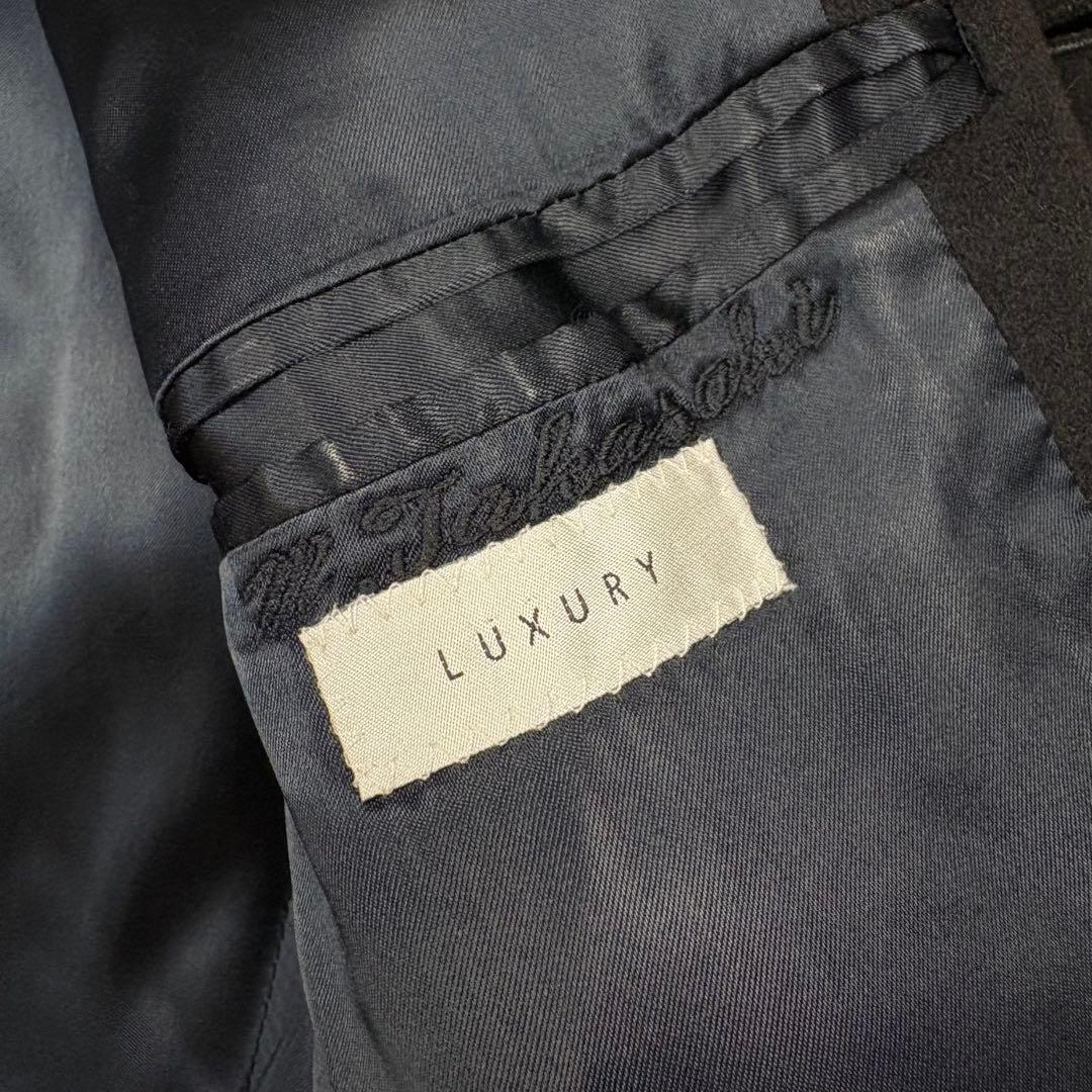 美品 アルマーニコレッツォーニ カシミヤ100% チェスターコート 46 黒