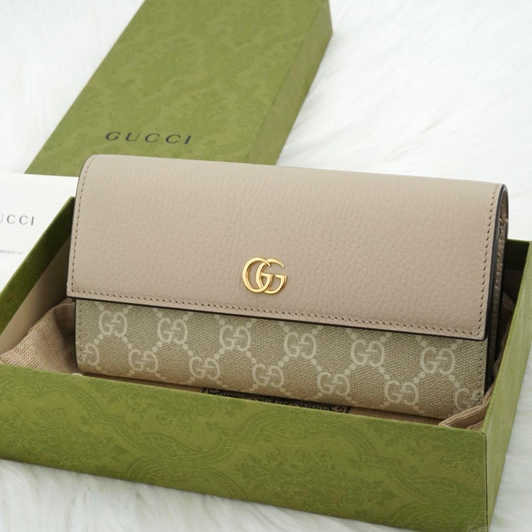 未使用品　箱付き　GUCCI グッチ　長財布　インターロッキング　GG柄 新型