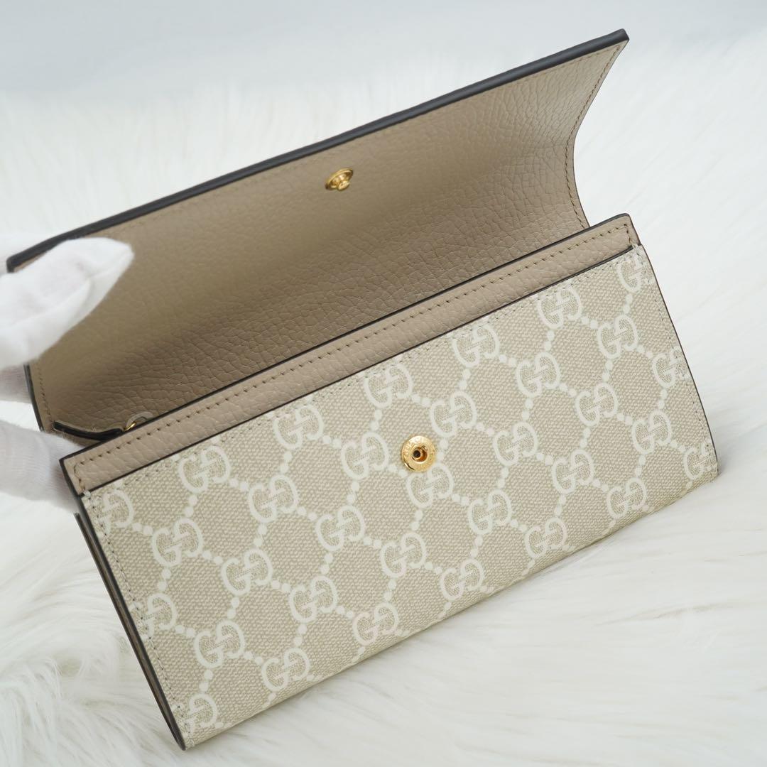 未使用品　箱付き　GUCCI グッチ　長財布　インターロッキング　GG柄 新型