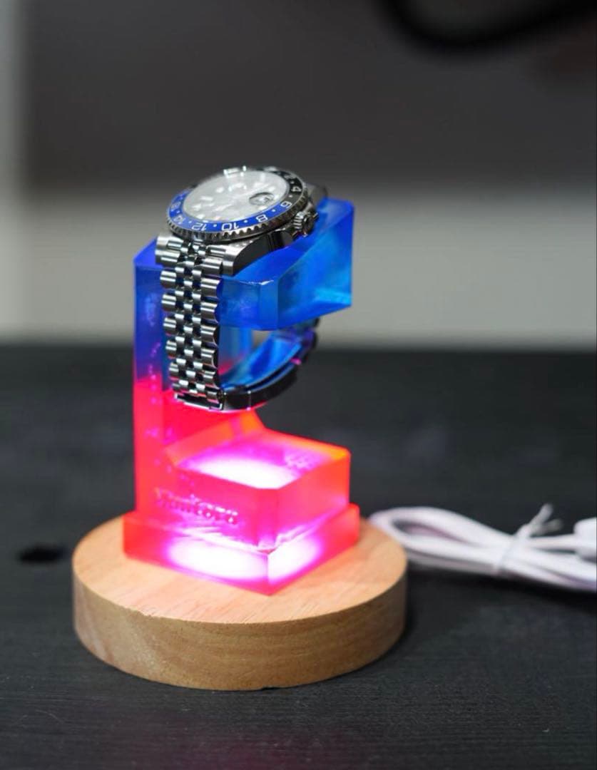 腕時計スタンド クリアレジンムントル バイカラー