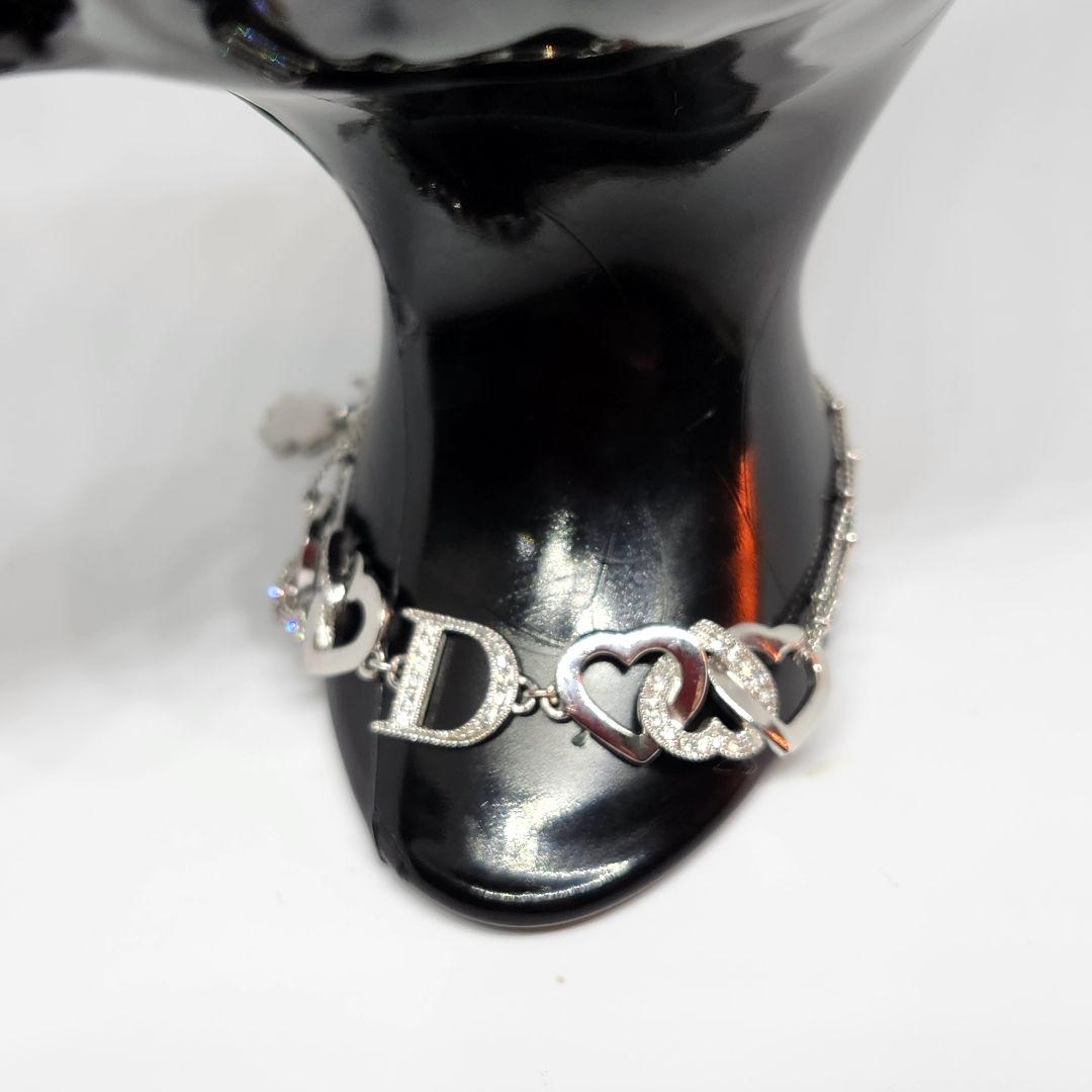Christian Dior ディオール 3連 ハート ロゴ シルバー ブレス