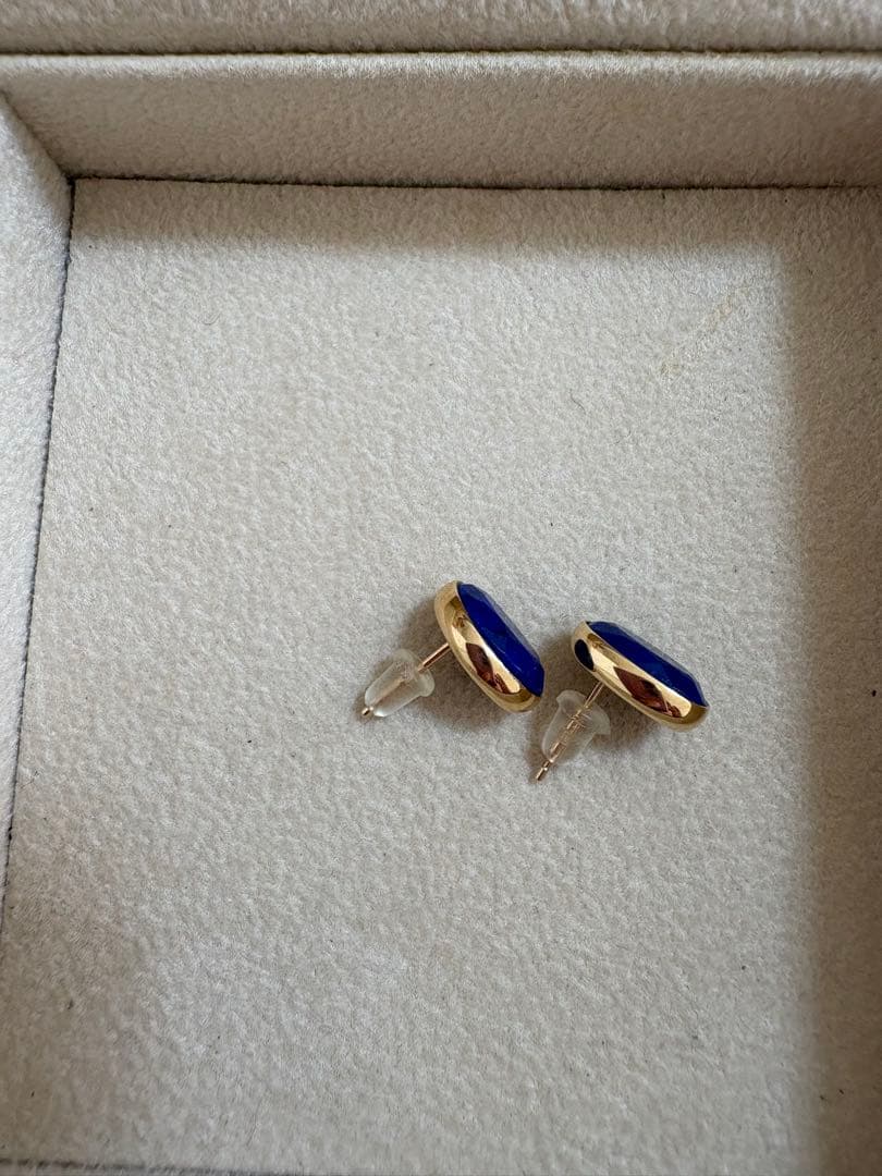 ☆ジュエリーツツミ☆ ラピスラズリ ピアス K10 イエローゴールド