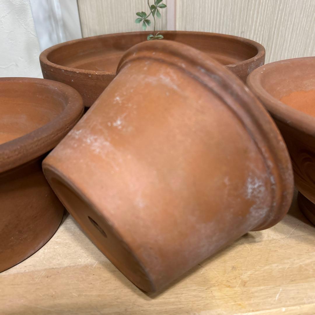 大型モダンシック鉢／中型　植木鉢テラコッタ鉢 【4個】まとめて