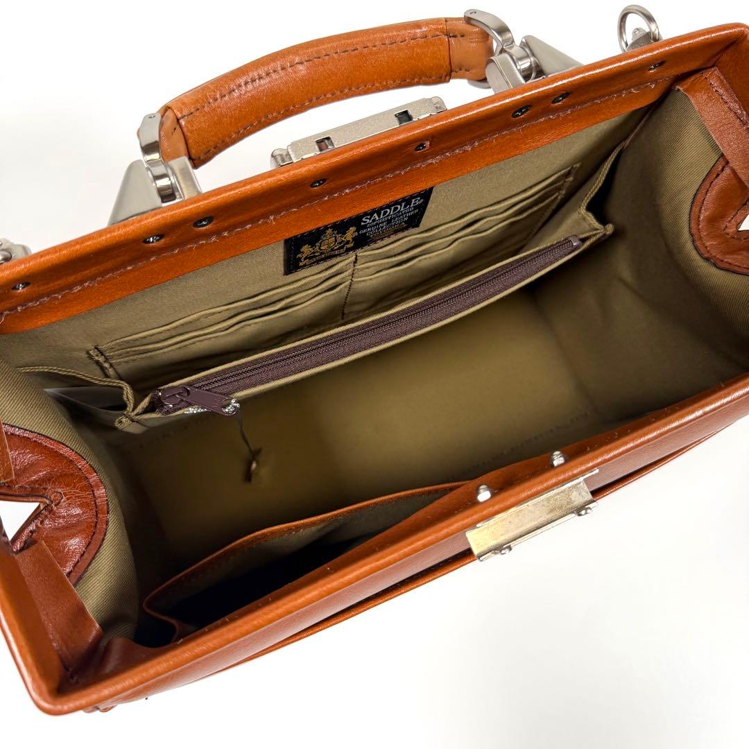 【極美品】SADDLE 豊岡鞄　ミニダレスバッグ　2way レザー　ブラウン
