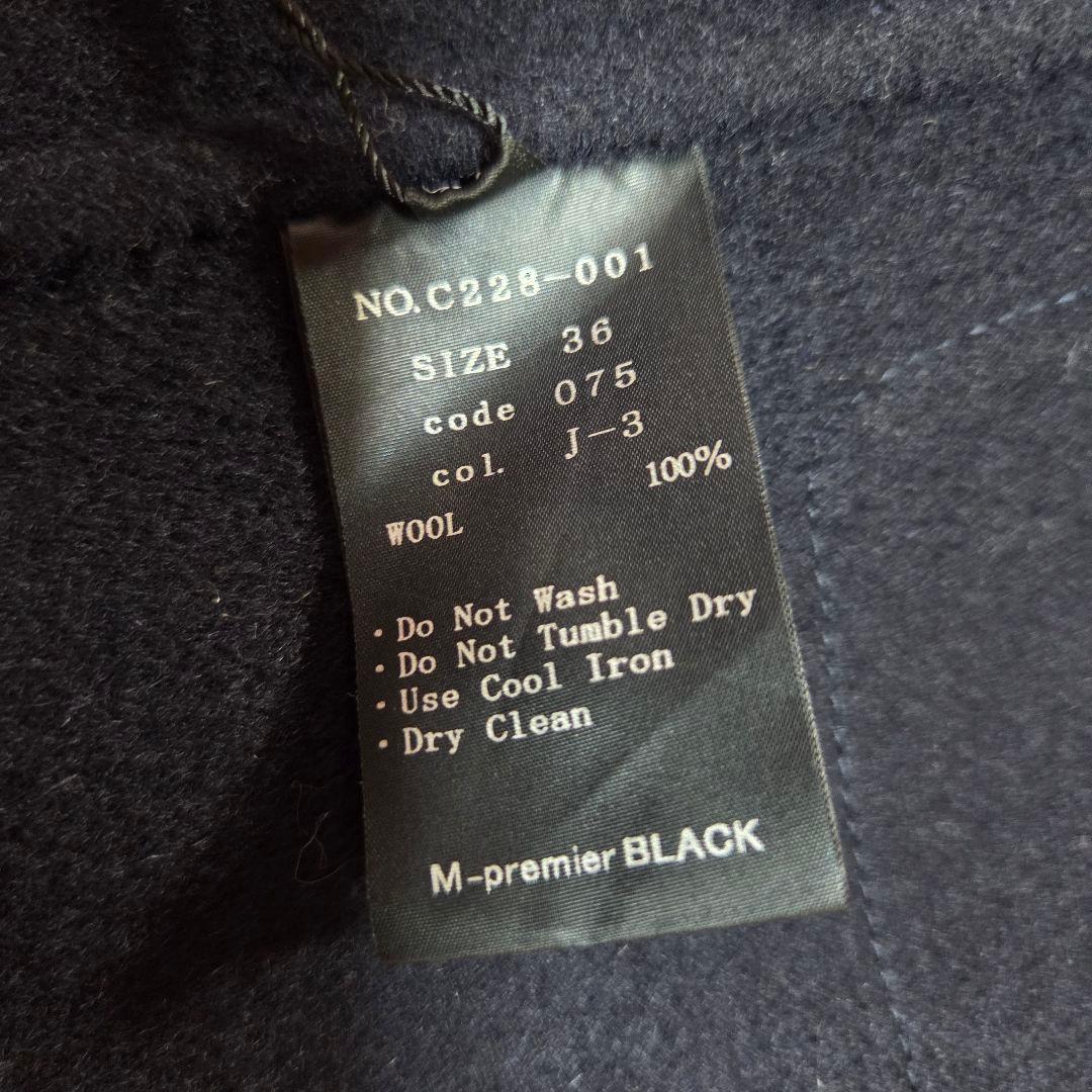 [新品タグ付き]M-PREMIER BLACK フーデットリバーコート 36