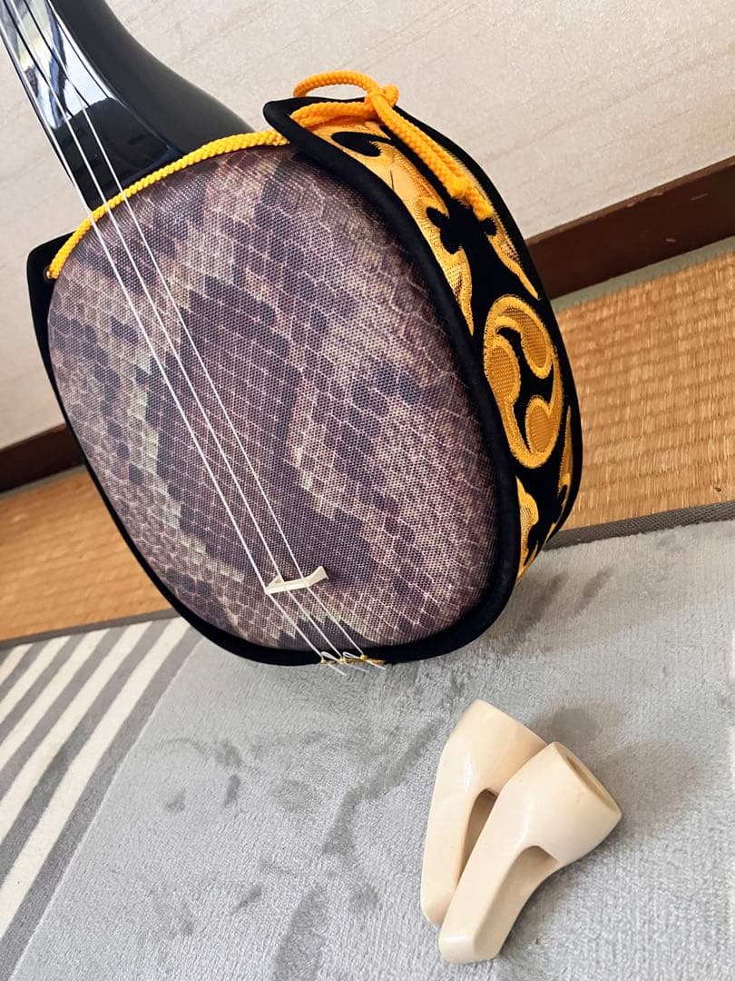 【美品】沖縄三線 人工皮 初心者向け 収納袋付き