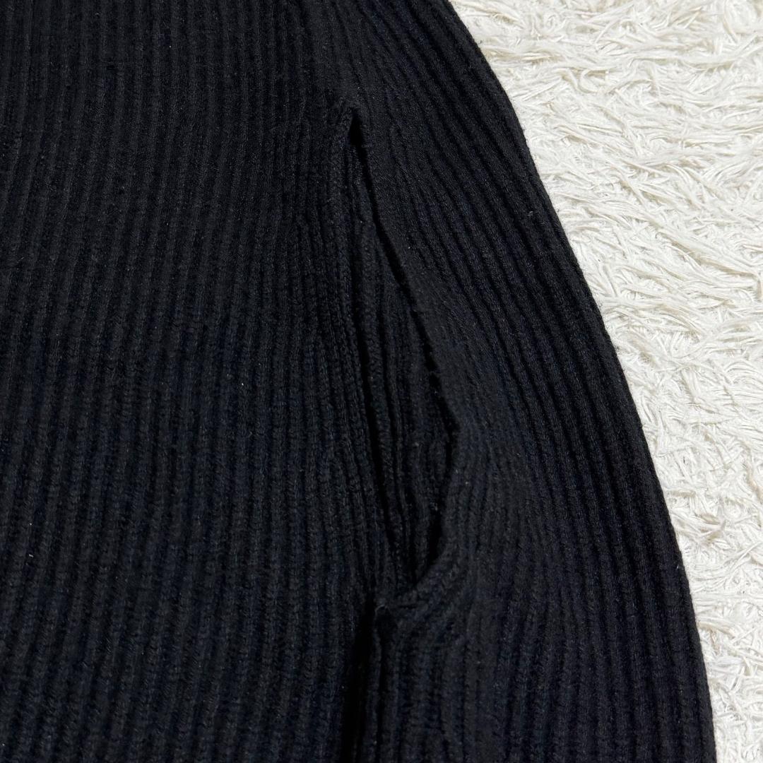 美品✨ドゥロワー ウールカシミヤ リブ編みタートルネックポンチョ 黒 ブラック