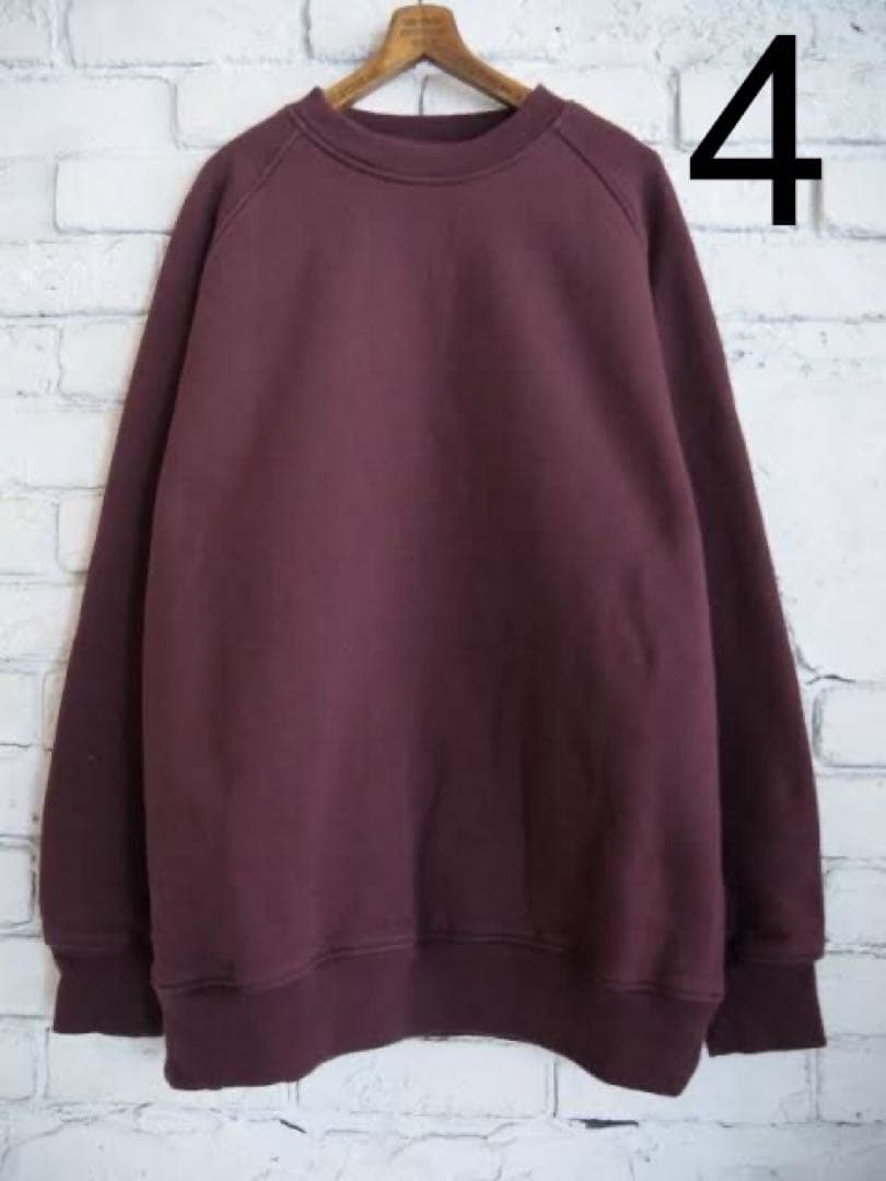 AW23 comoli コットン吊裏毛 クルーネック バーガンディ size 4 - メルカリ