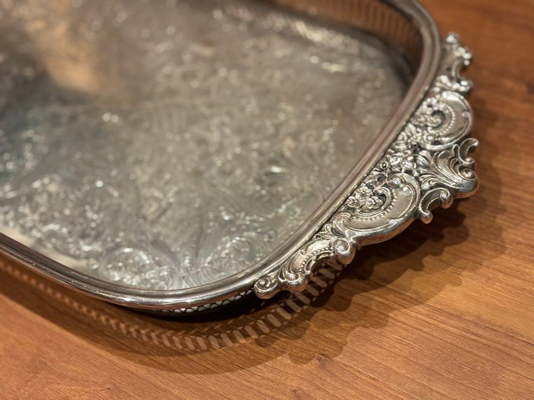 アンティーク　ヴィンテージ 銀　トレイ