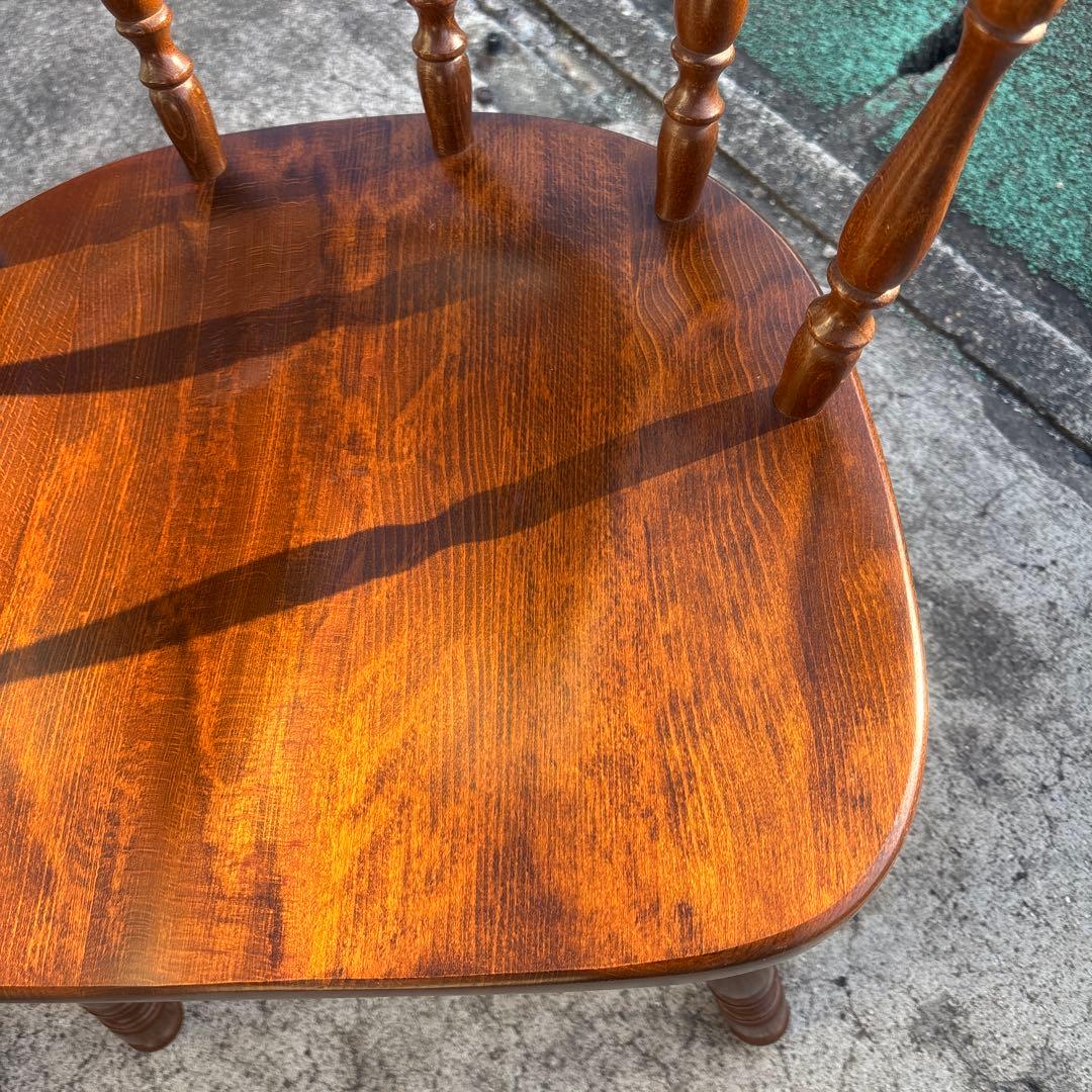 飛騨産業 キツツキ アームチェア 持ち手 ろくろ脚 ヴィンテージ①