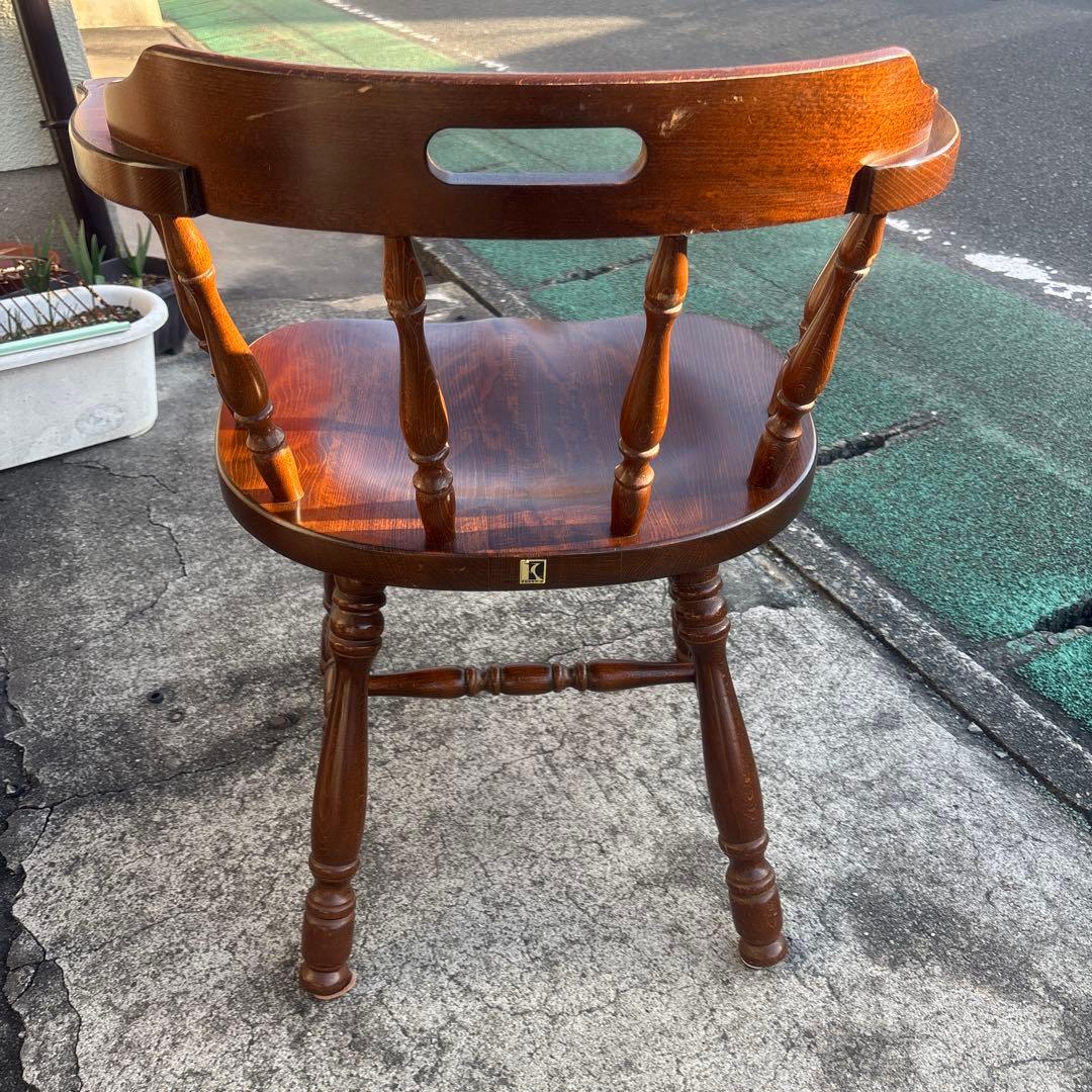 飛騨産業 キツツキ アームチェア 持ち手 ろくろ脚 ヴィンテージ①