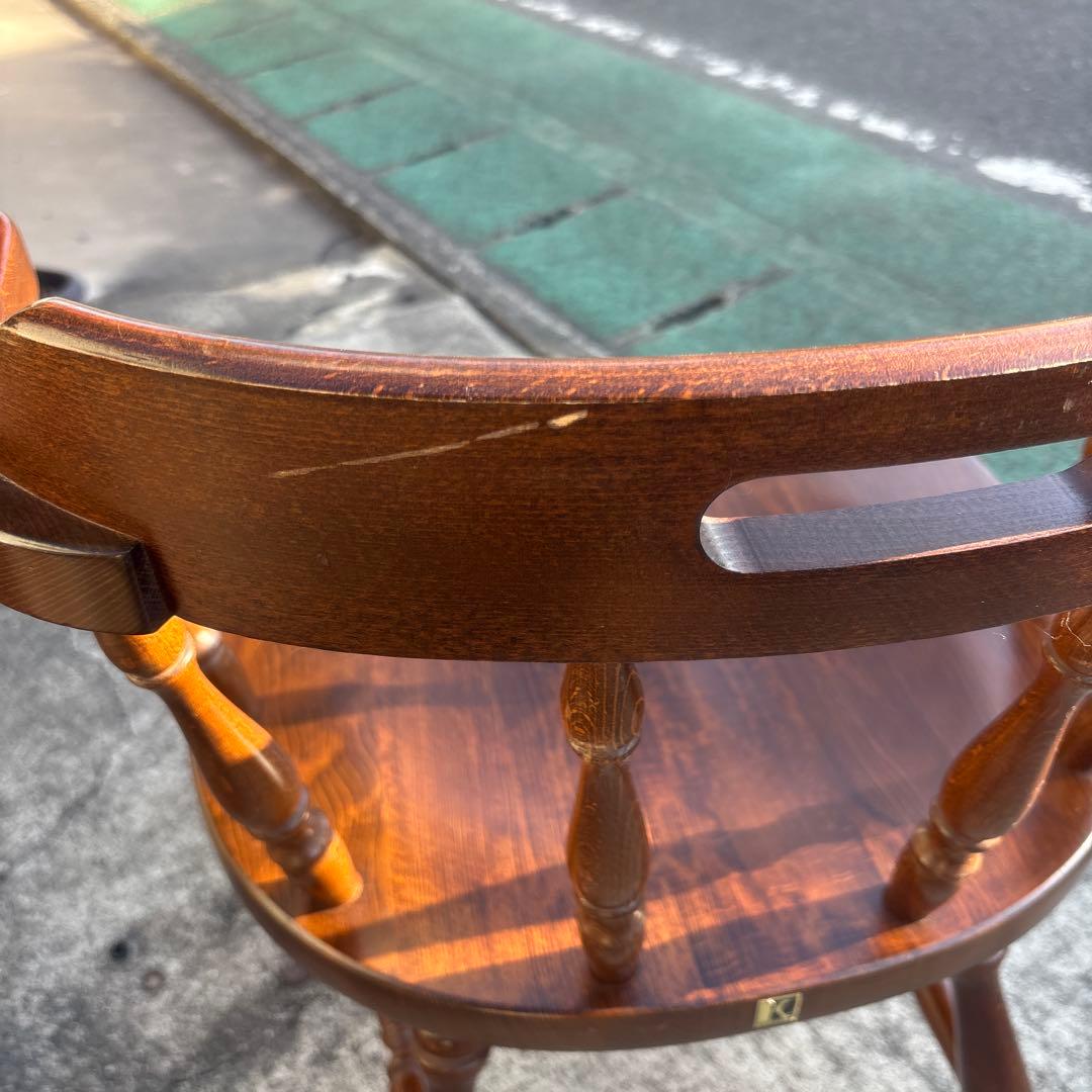 飛騨産業 キツツキ アームチェア 持ち手 ろくろ脚 ヴィンテージ①