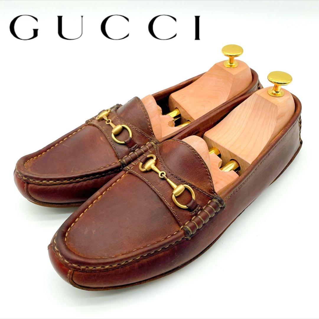 GUCCI ブラウンレザー ドライビングシューズ - メルカリ