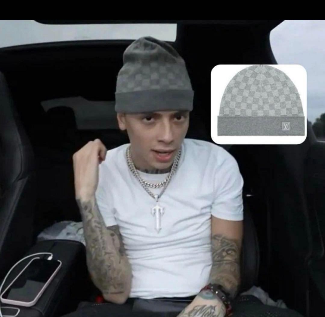 Central cee着用Louis Vuitton ダミエパターン ニット帽 - メルカリ