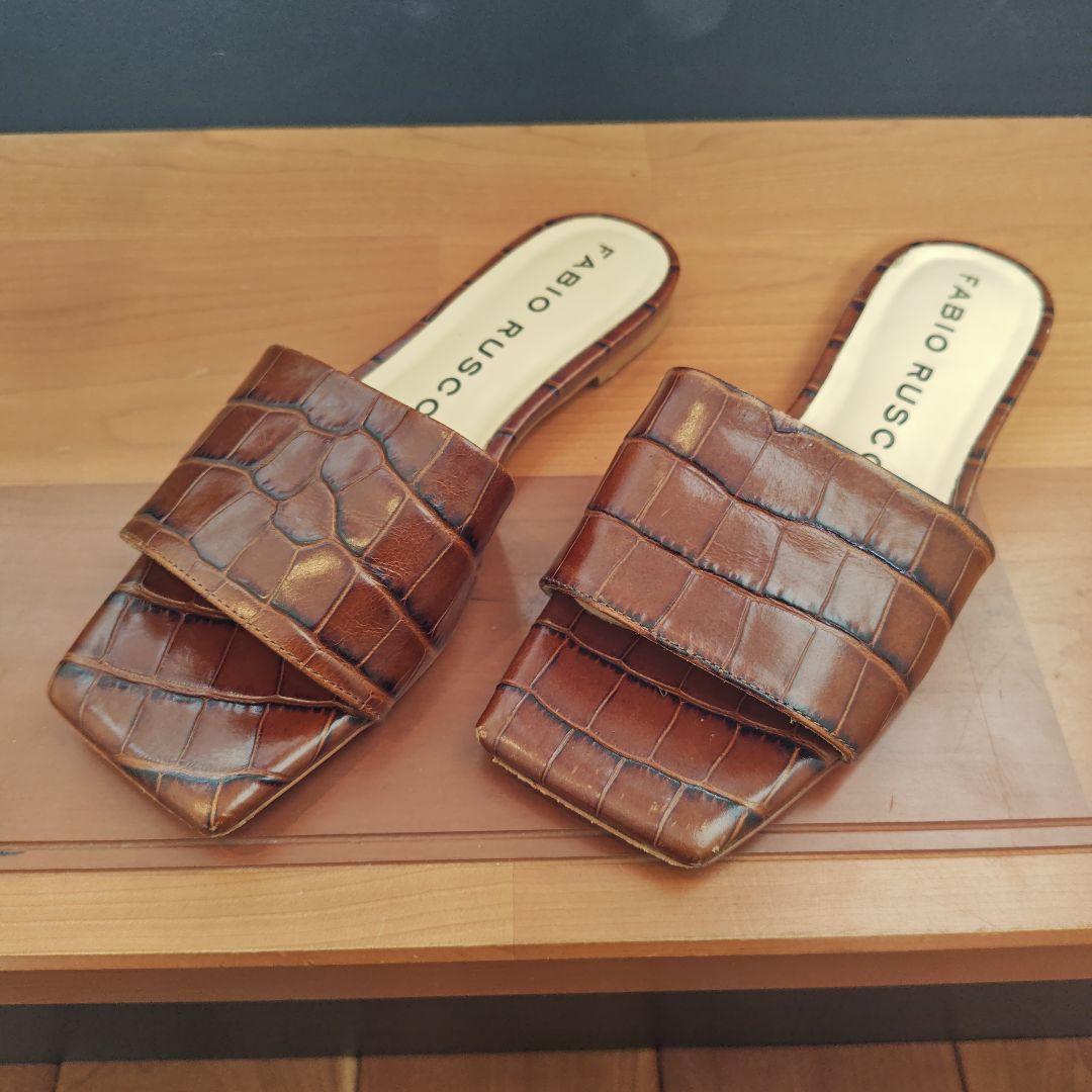 FABIO RUSCONI ブラウンサンダル 35 - メルカリ