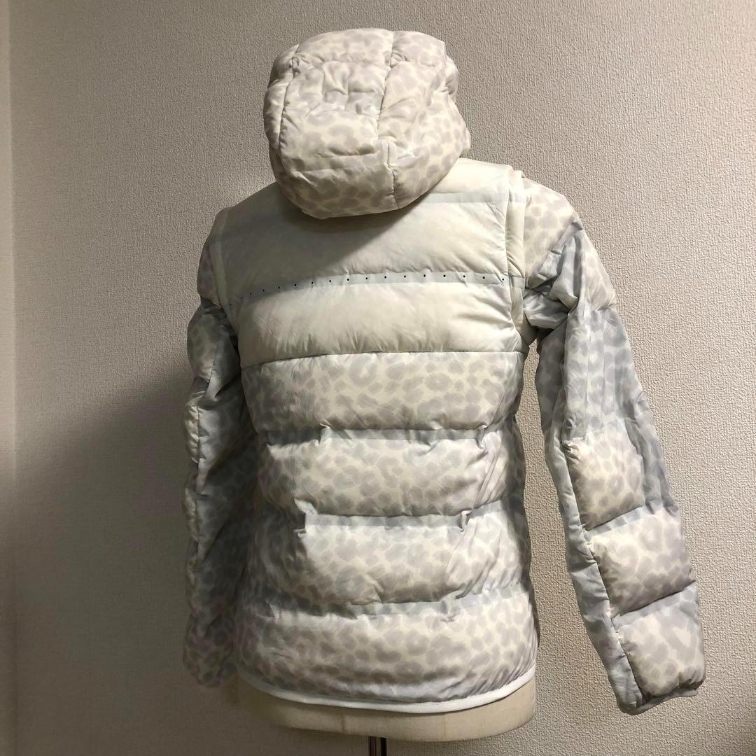 ダブルジップ 2way ダウン ジャケット グレー レオパード サイズ1