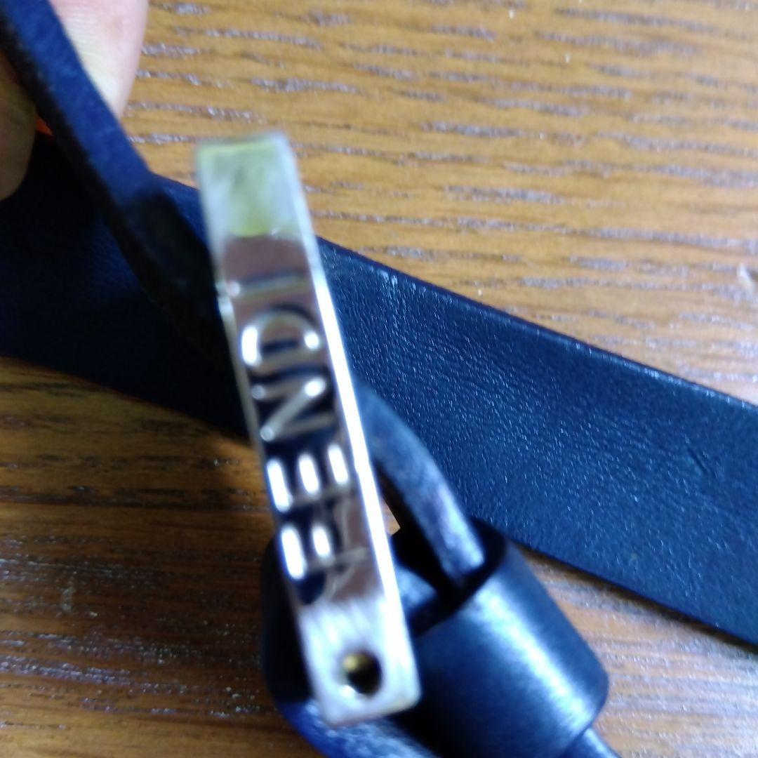 FENDI ショルダーバッグ ミニ 斜め掛け ズッカ柄 レザー 紺色