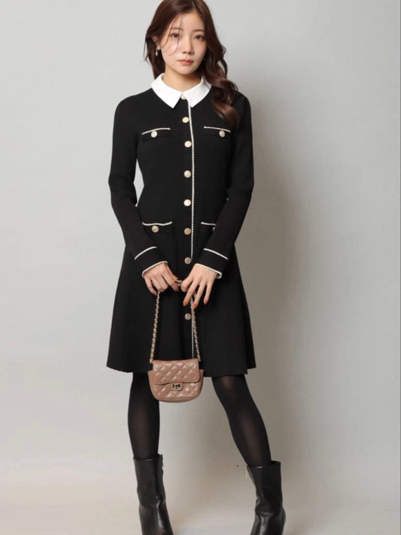 【新品】 アプワイザーリッシェ 衿付2way ニットワンピース