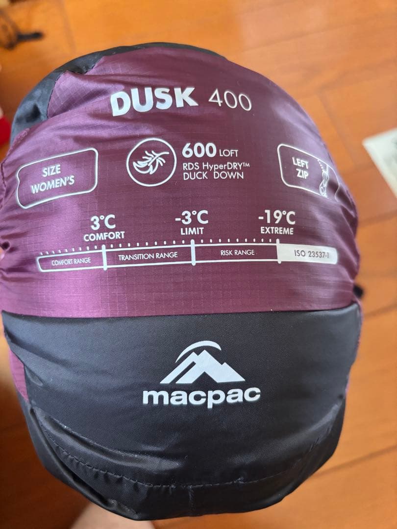 Macpac マックパック 寝袋 Dusk 400 女性用