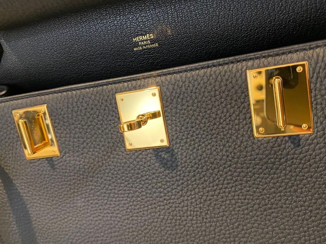 HERMES W刻印エルメス トゴ ジプシエール28 ゴールド金具黒2024年製