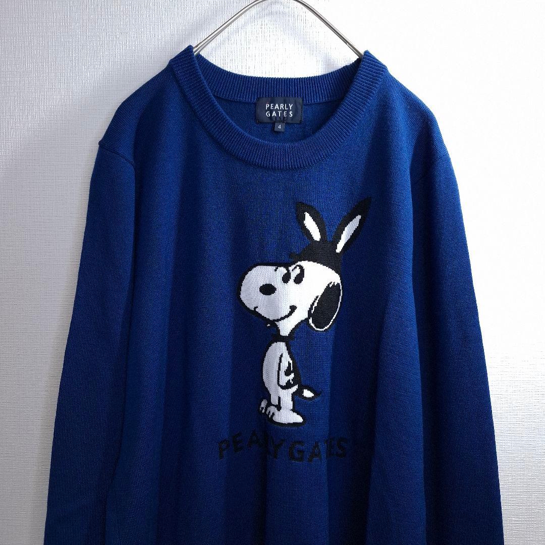 【極美品】PEARLY GATES スヌーピー ゴルフ ニットセーター 紺 M
