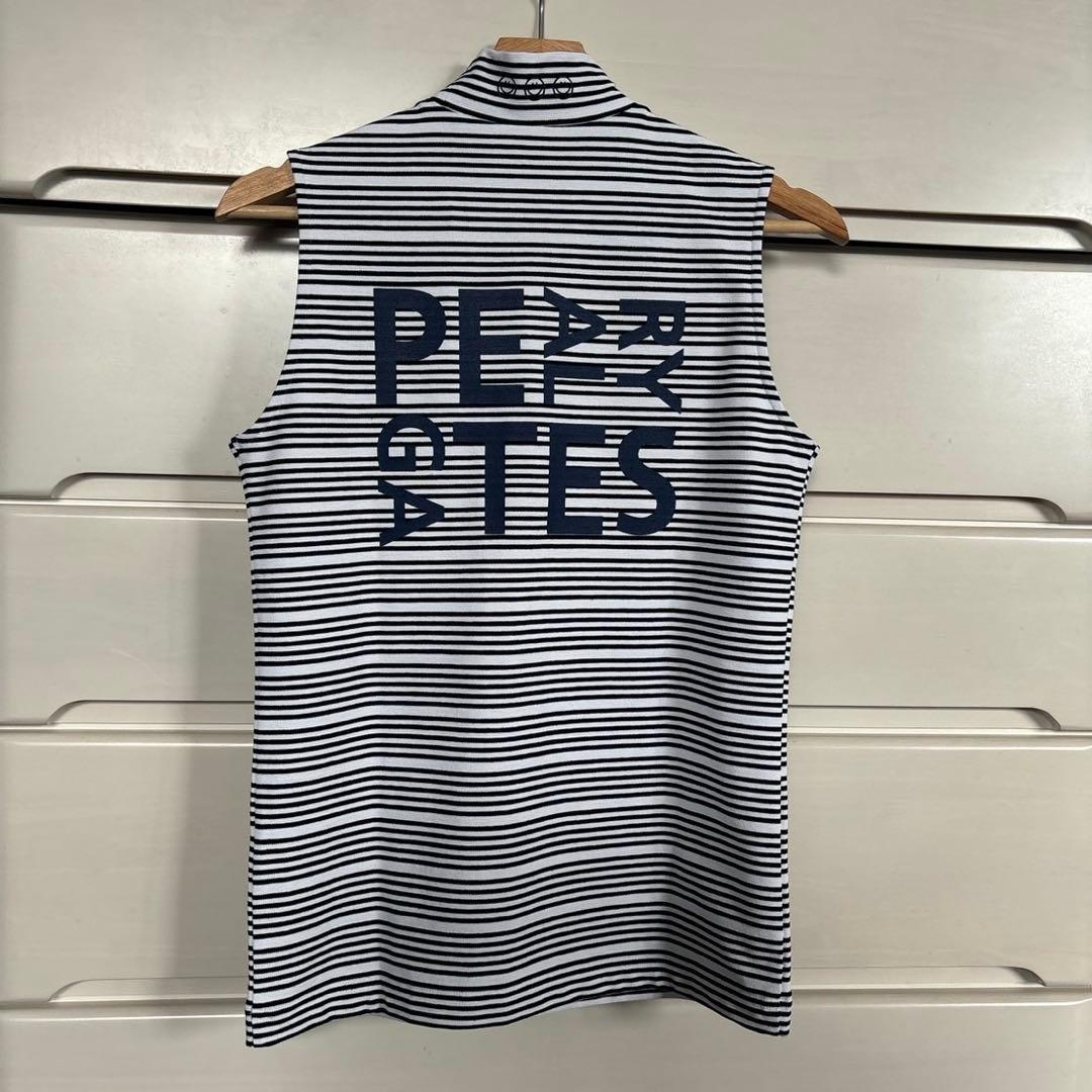 パーリーゲイツペア8口鹿の子ボーダー柄 袖無しモックサイズ1