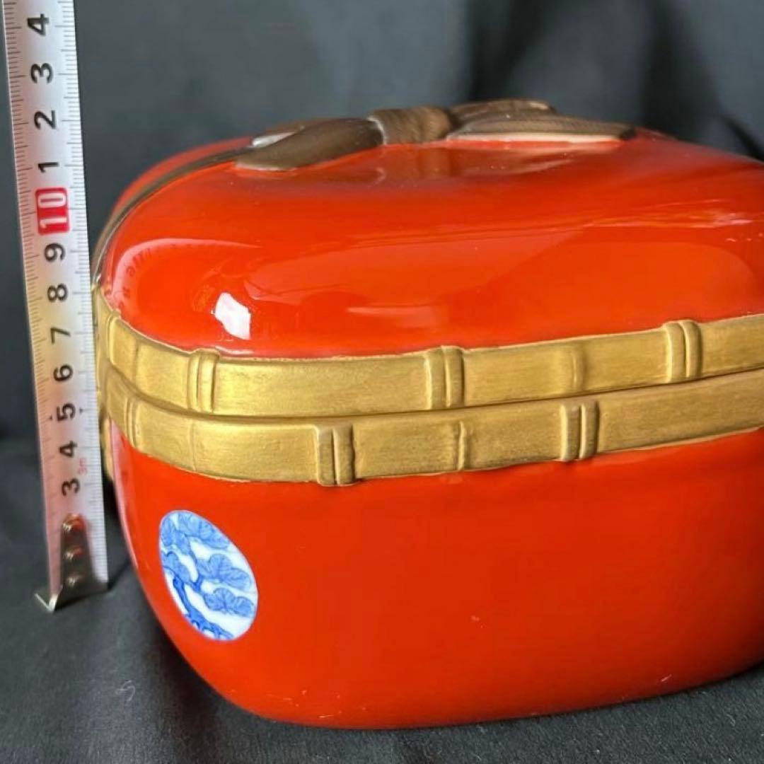 希少！ 深川製磁 百年庵 外赤丸紋 陶箱