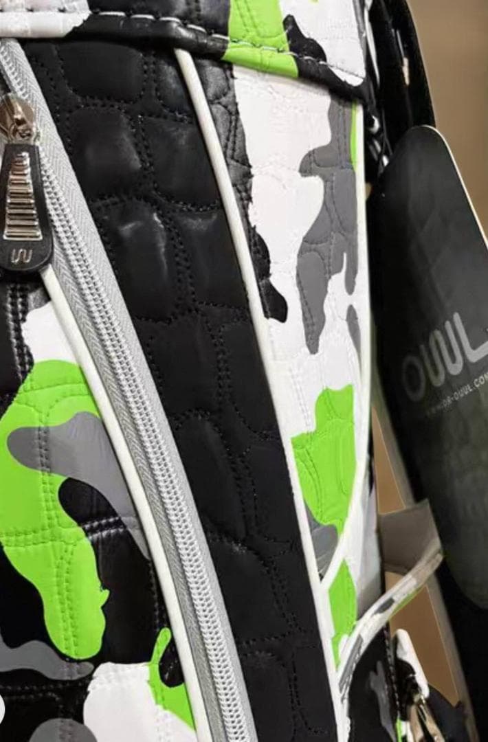 新品未使用 OUUL ワニ柄カモフラージュ ゴルフバッグGREEN