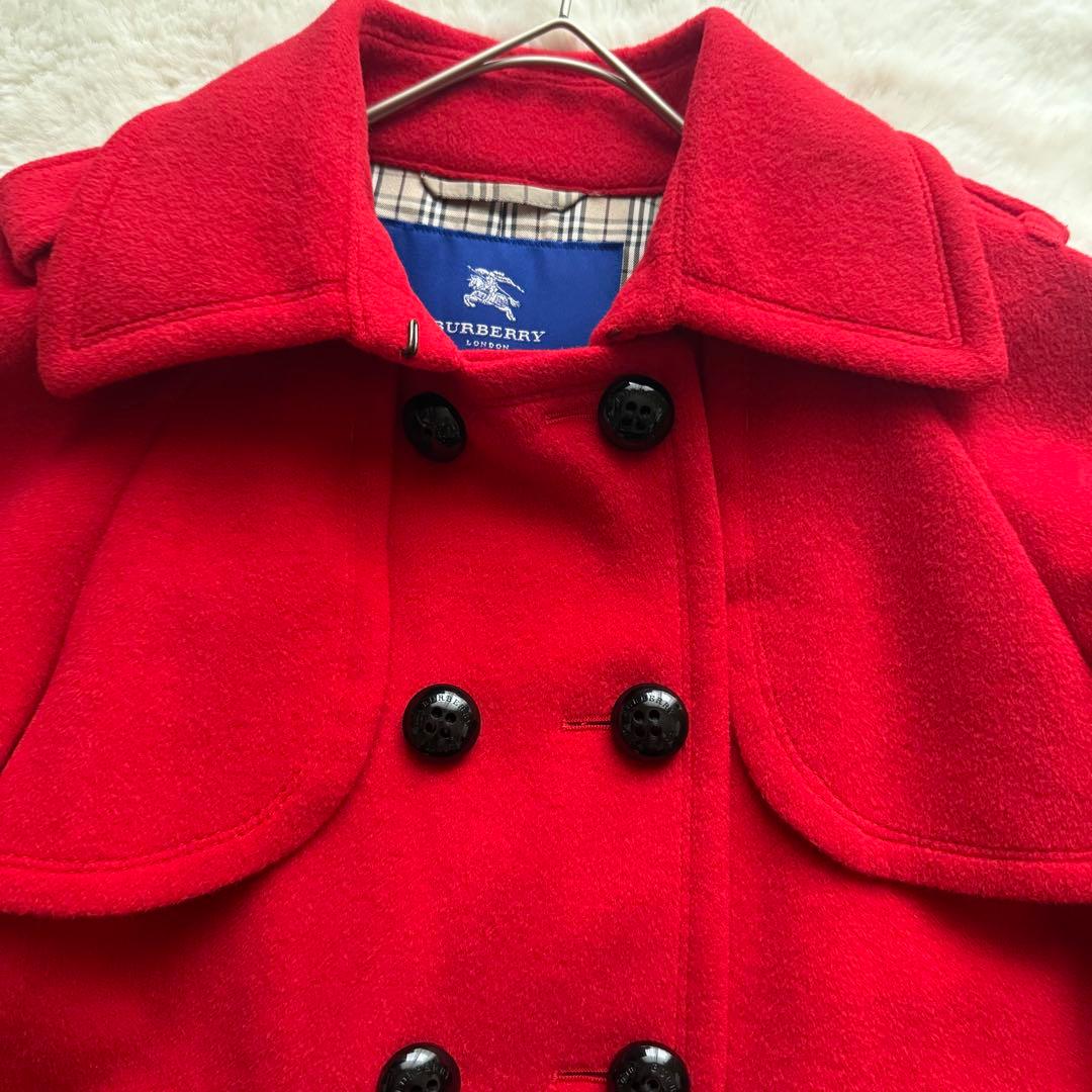 希少✨バーバリーブルーレーベル《38》ポンチョコート アンゴラ フリル