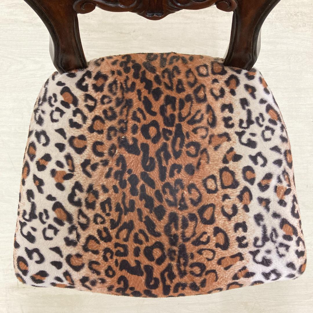 アンティーク調 アニマル柄 猫脚 ダイニングチェア 椅子 彫刻 2脚