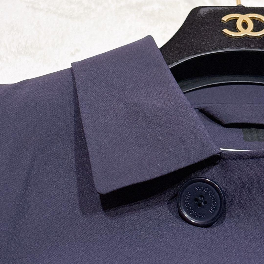 未使用✨　マッキントッシュ　ステンカラーコート　ゴム引き　ネイビー　メンズ　36