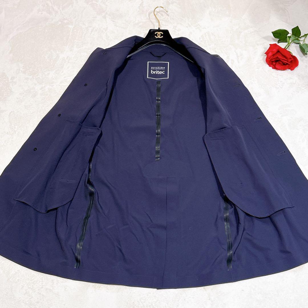 未使用✨　マッキントッシュ　ステンカラーコート　ゴム引き　ネイビー　メンズ　36