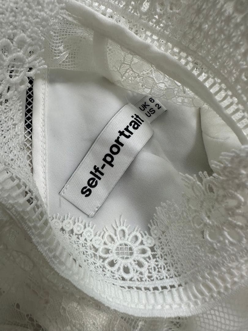 self-portrait ホワイトミニワンピース UK6