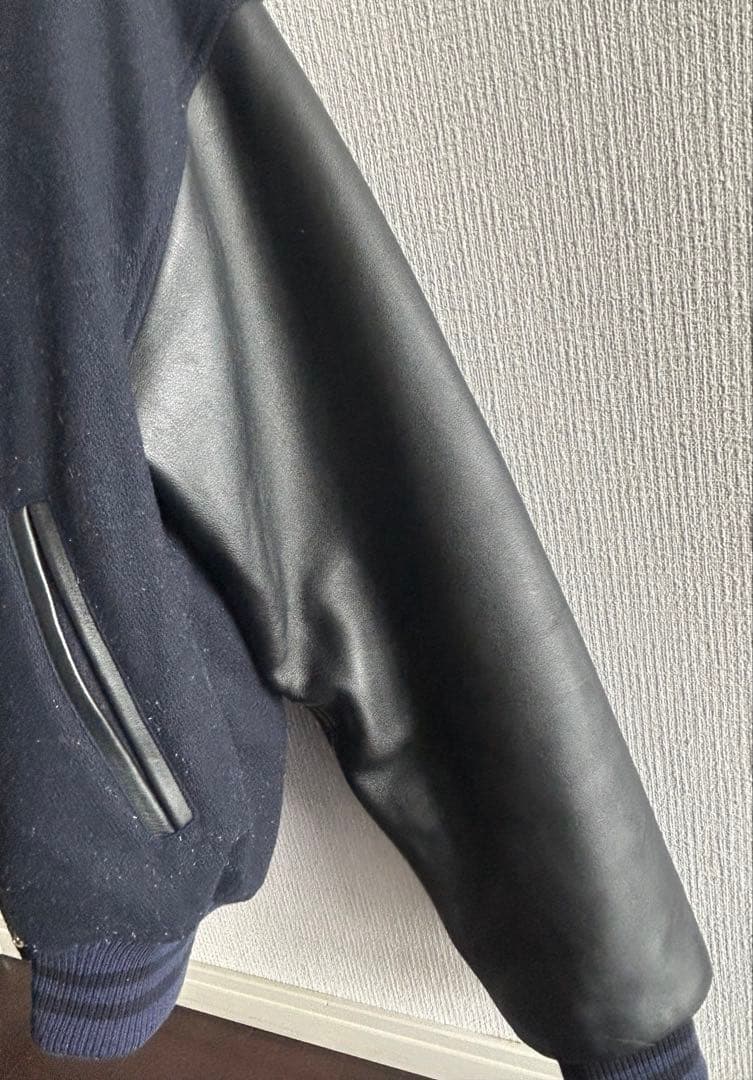 非売品 OFFICE CUEコラボ サントリー ボスジャン 刺繍ロゴ レザー