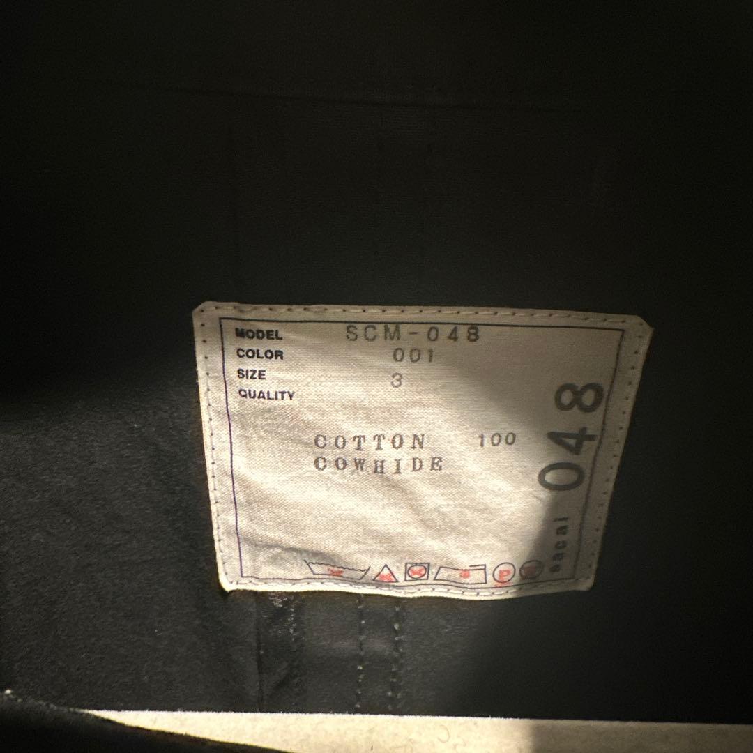 sacai メンズ　コットンモッズコート アウター ブラック　SCM-048