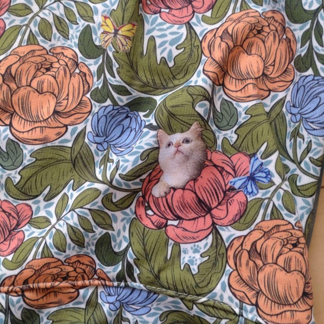 unoa】花柄猫プリント長袖レオタード 【unoa】花柄猫プリント長袖