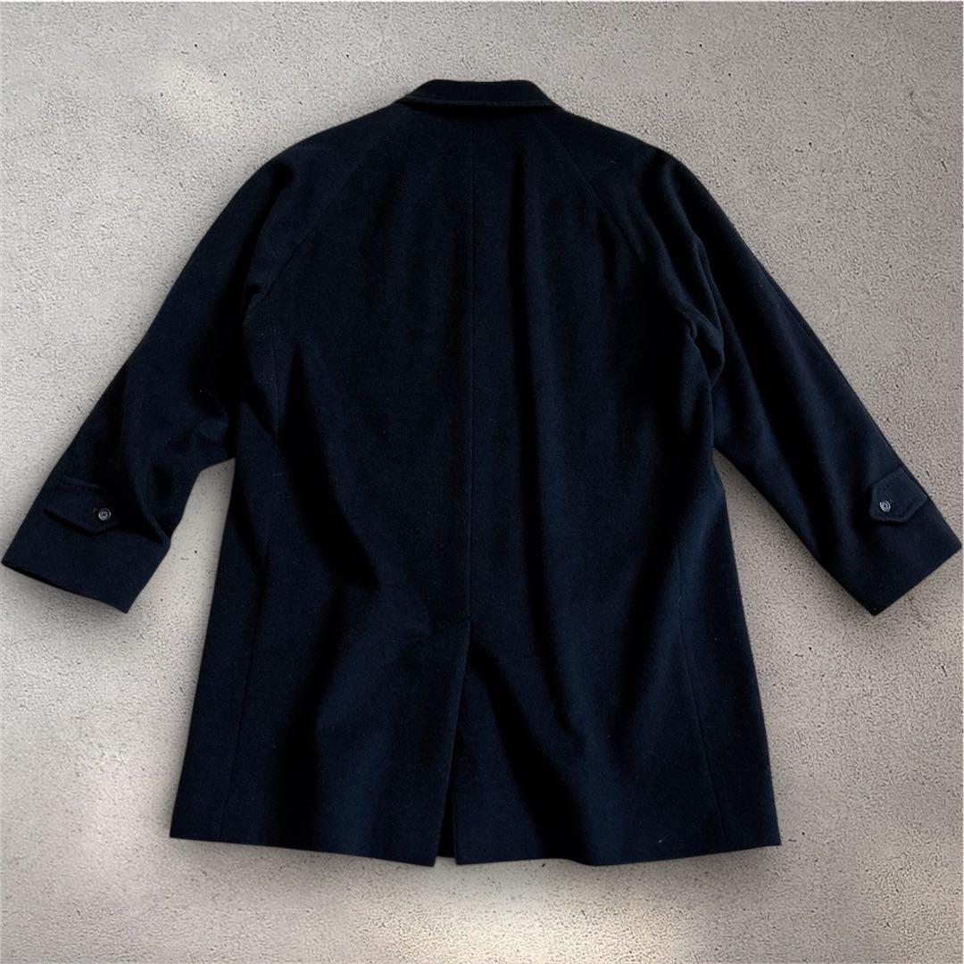 美品 バーバリーロンドン カシミヤ アンゴラ混 ハーフコート 黒 ノバチェック