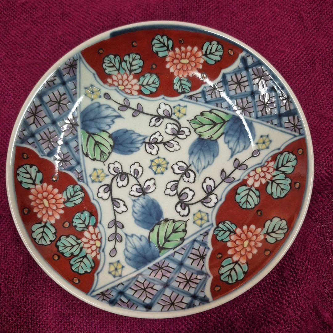 六代佐藤走波 染錦菊草花文高杯皿 - メルカリ