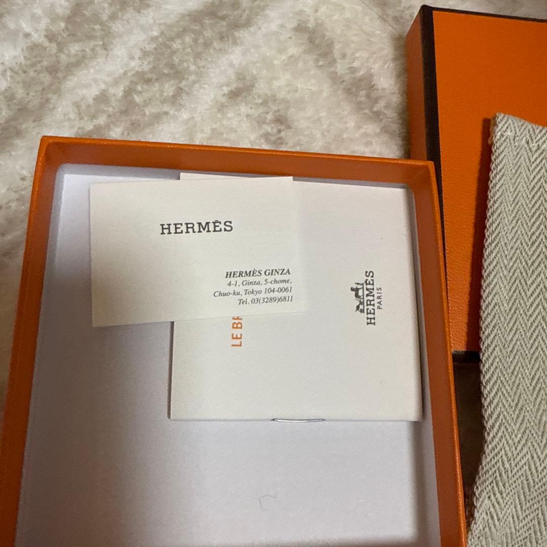 オレンジレザー ステンレスバングル　エルメス