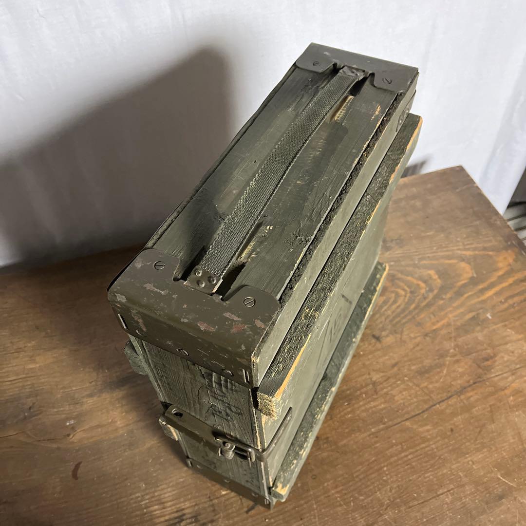 ユーロミリタリー実物◾️木製ボックス キャリーケース アンモボックス