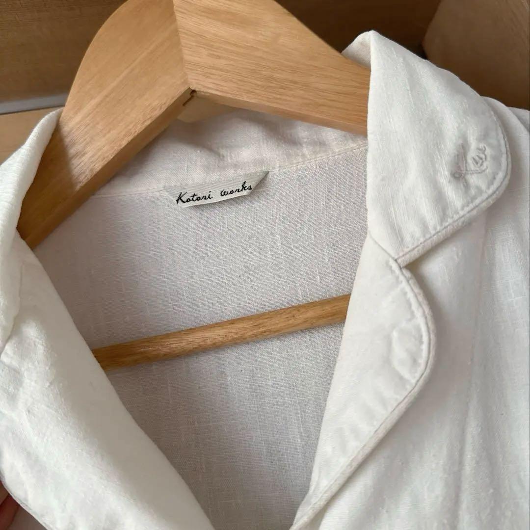 Kotori works コトリワークス リネン パジャマ 麻 ホワイト L