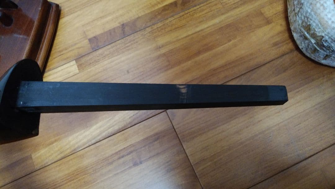 三線 銘苅春政作 知念大工型 特級黒檀材 棹と胴のみ