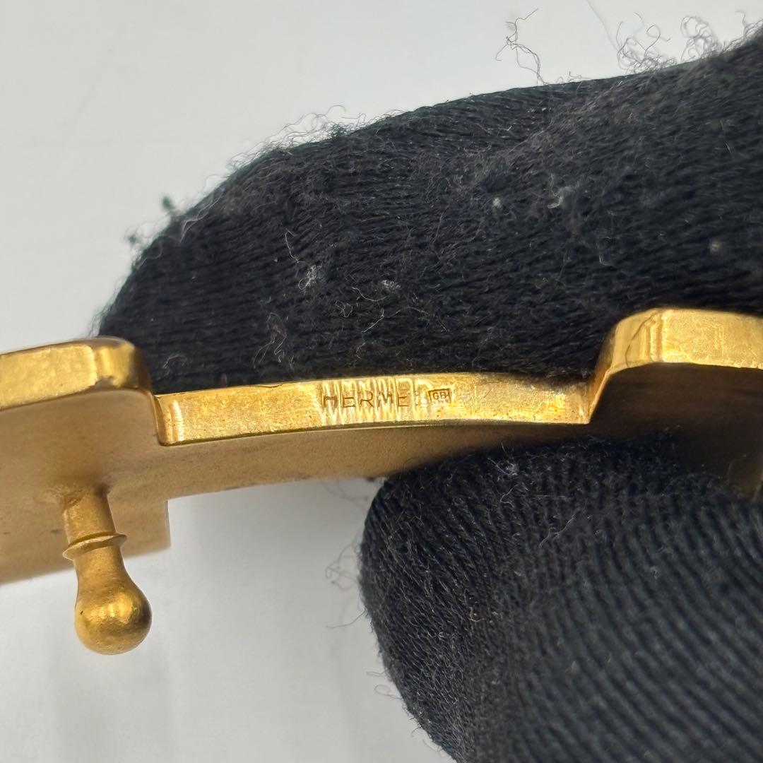 HERMES エルメス リバーシブル レザー ベルト Hバックル 黒　茶