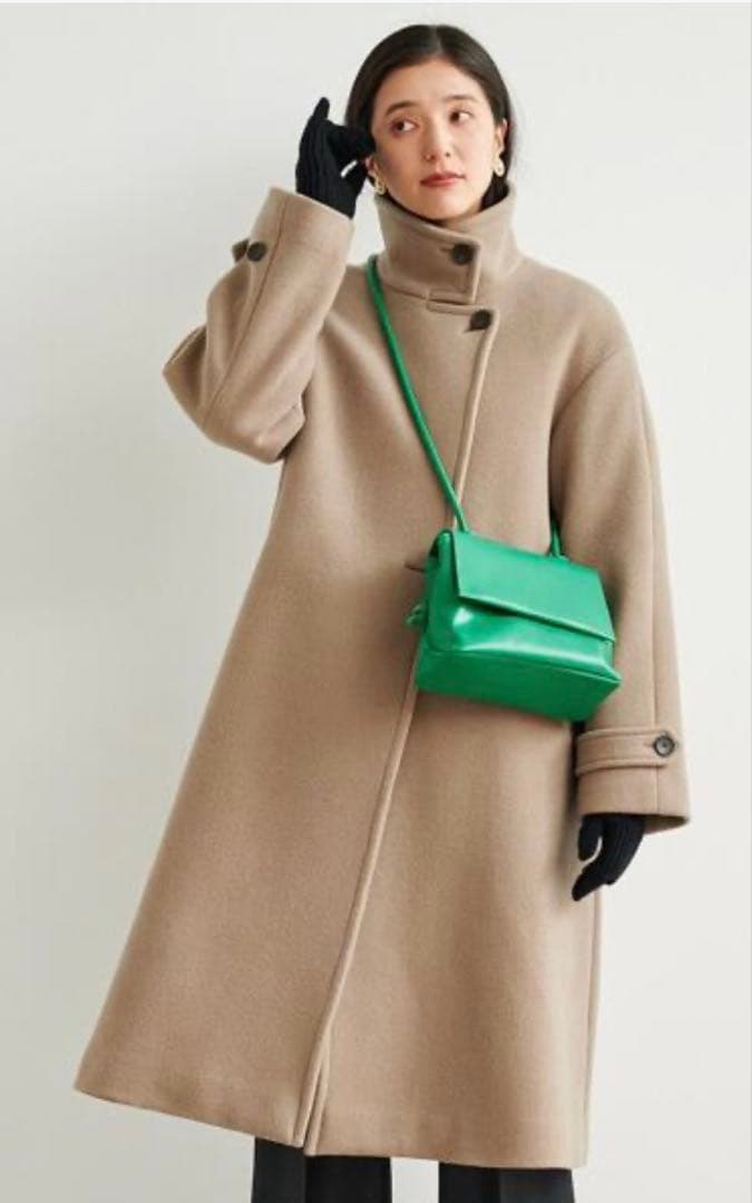 green label relaxing メルトンスタンドカラーコート モカ - メルカリ