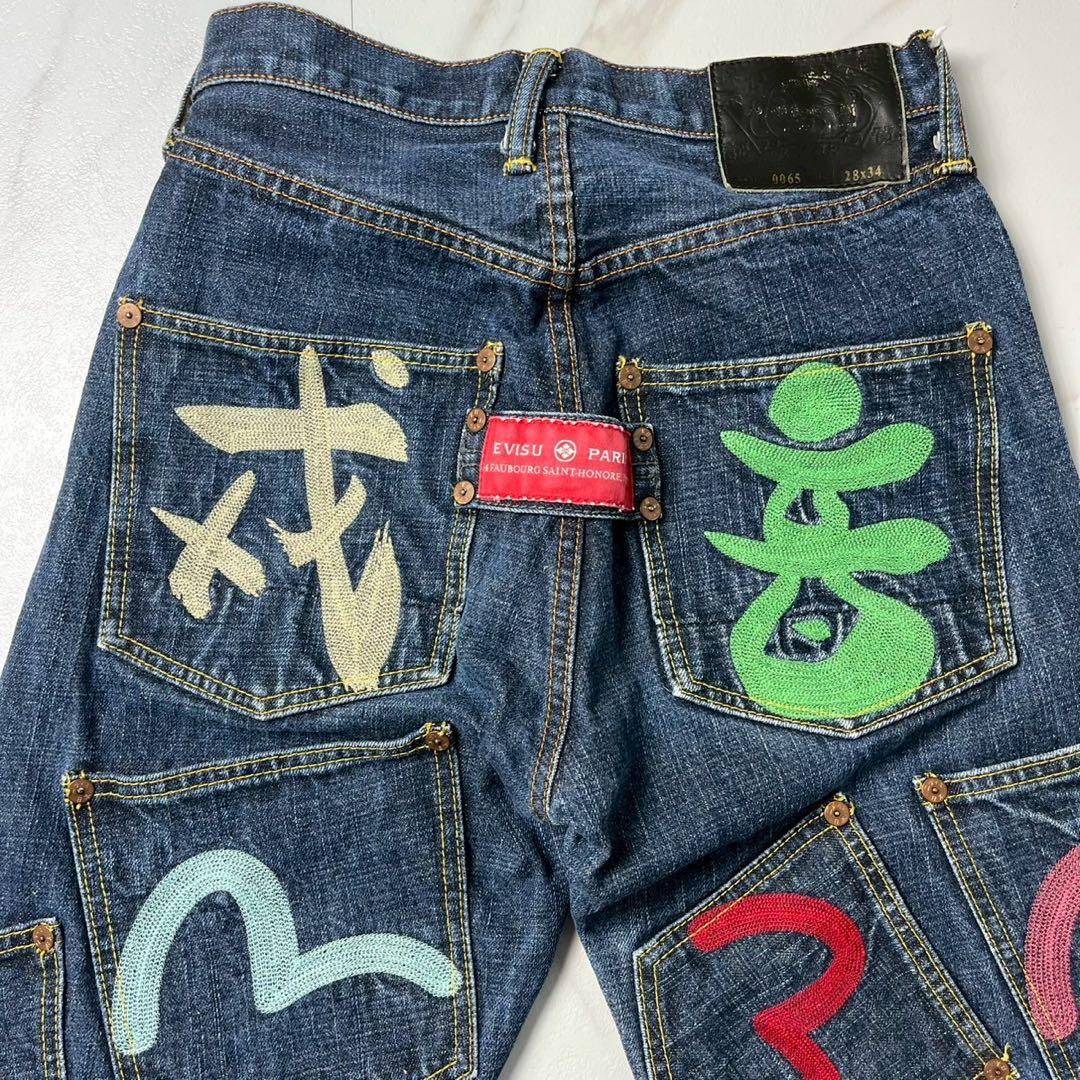 激レア✨️EVISU パリ 戎 音 メニーポケット デニム 赤耳 W28×34