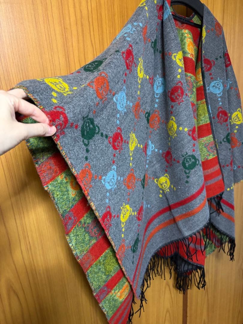 ヒステリックグラマー】クマ模様フリンジ付きポンチョストール | 激安