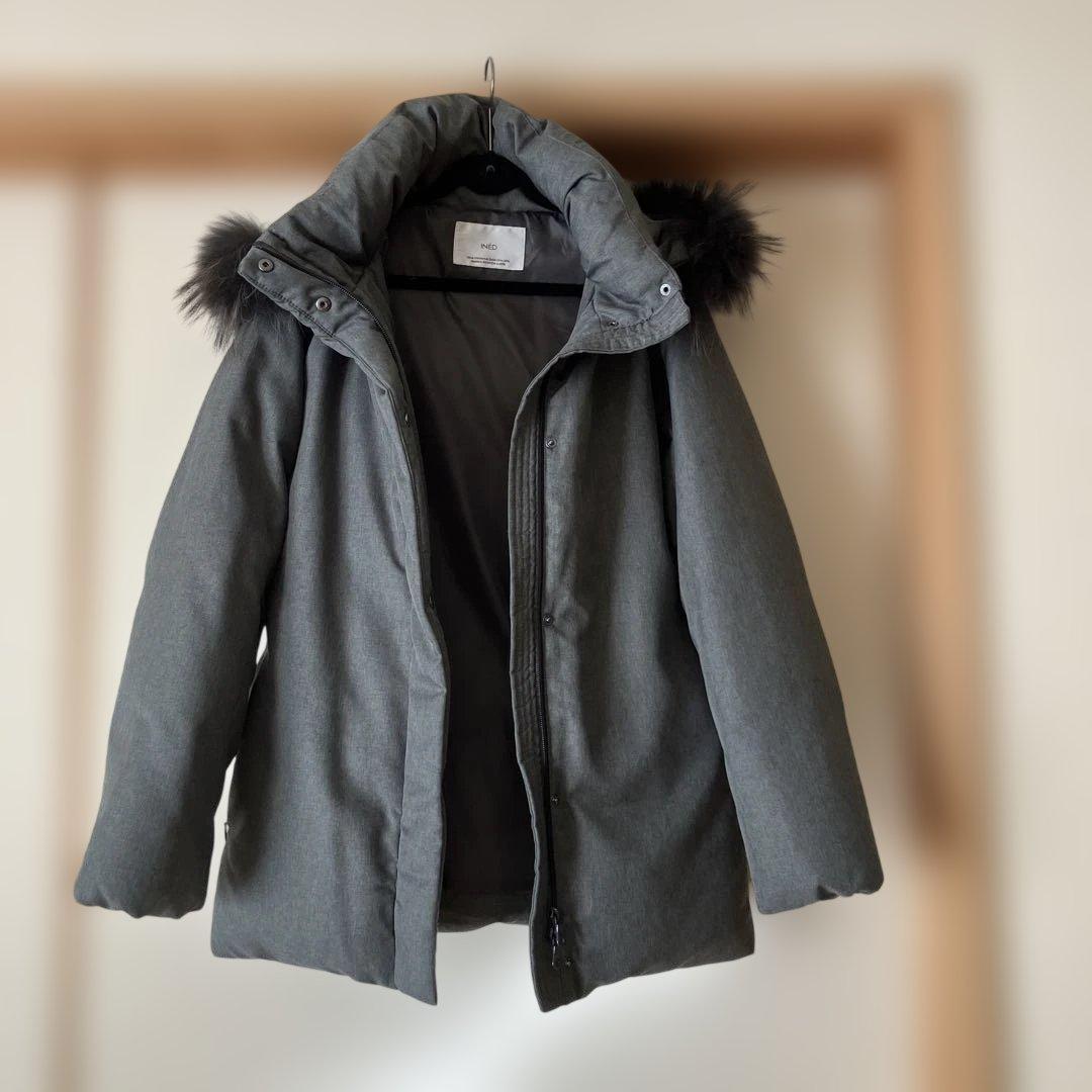 ☆極美品☆ INED 3WAY ミドルダウンコート ダウンジャケット グレー