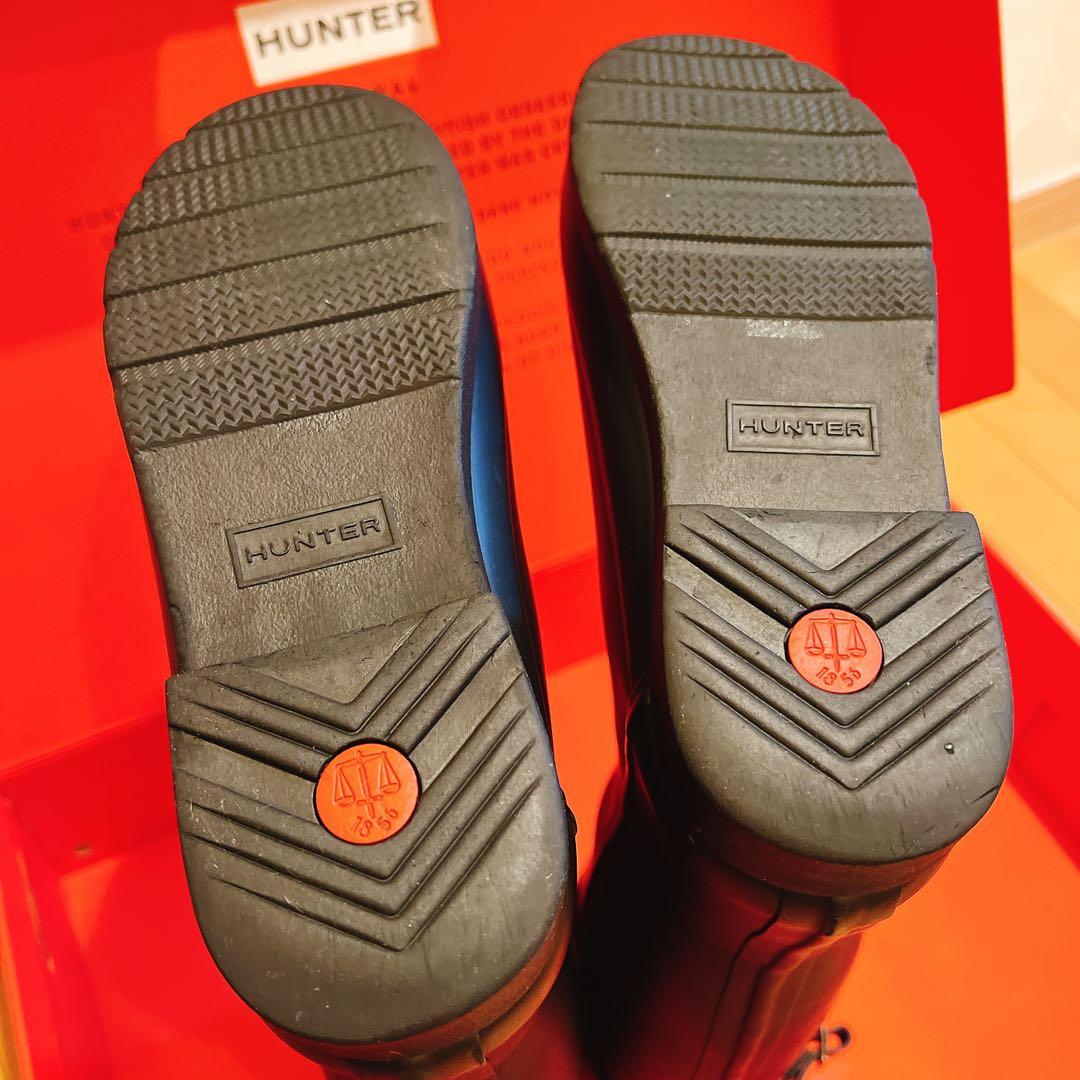 【中古／美品】HUNTER オリジナル ブラック レインブーツ (箱付き)