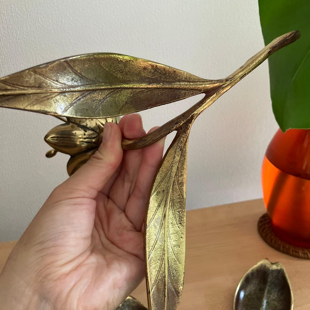 ヴィンテージ アンティーク 真鍮製 ロータスフラワー アッシュトレイ